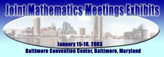 Joint Mathematics Meetings heading, January 15-18-2003, Balt Conv Center
