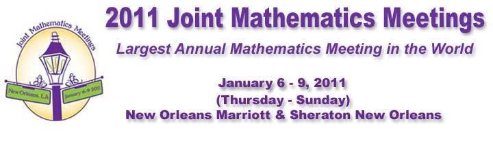 2011 JMM, Jan 6 - 9, 2011, New Orleans Marriott, Sheraton New Orleans, Largest Annual Mathematics Meeting in the World